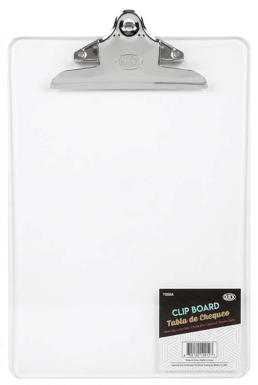 Clipboard Acrylic Letter Clear - JA Riollano