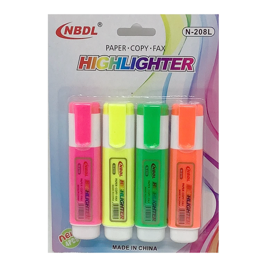 HIGHLIGHTER ASST COLORS PQT.4
