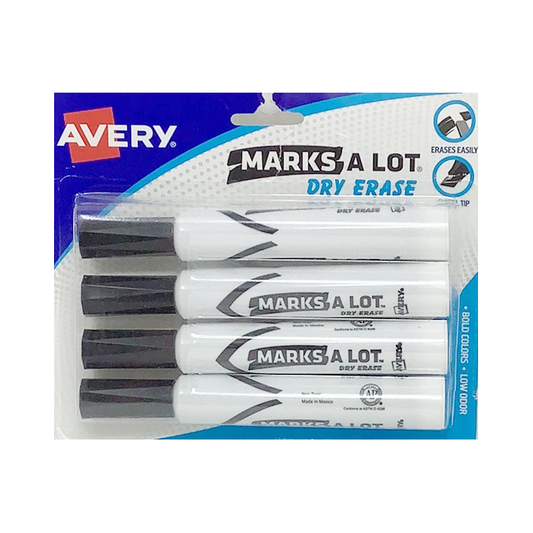 MARK A LOT 4-PACK BLACK DRY ERASE MARKER