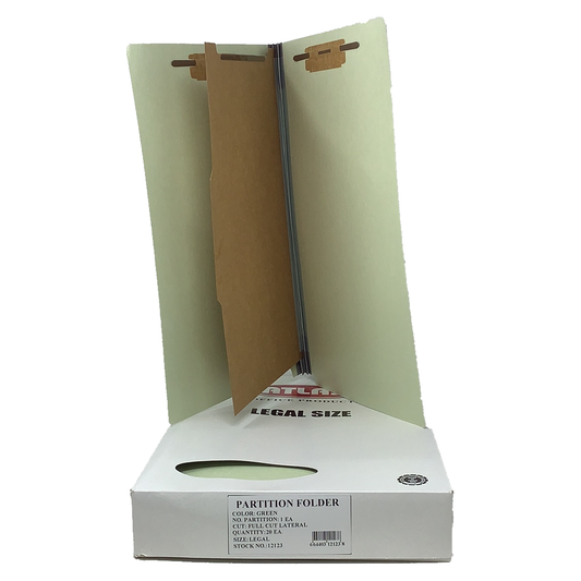1 PARTITION FOLDER LAT GREEN LGL 20/BOX