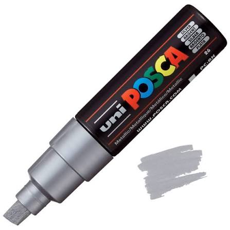POSCA PC-8K PAINT MARKER BROAD CHISEL TIP SILVER