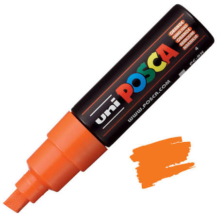 POSCA PC-8K PAINT MARKER BROAD CHISEL TIP ORANGE