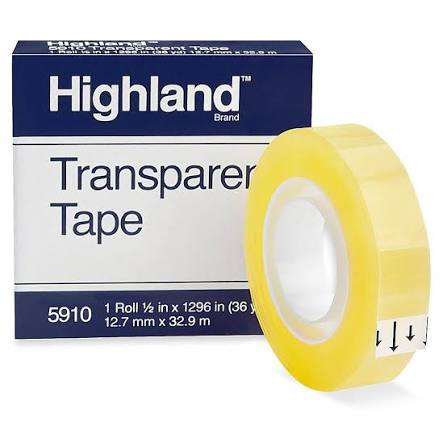 HIGHLAND TRANSPARENT TAPE 1/2" X 36 YD