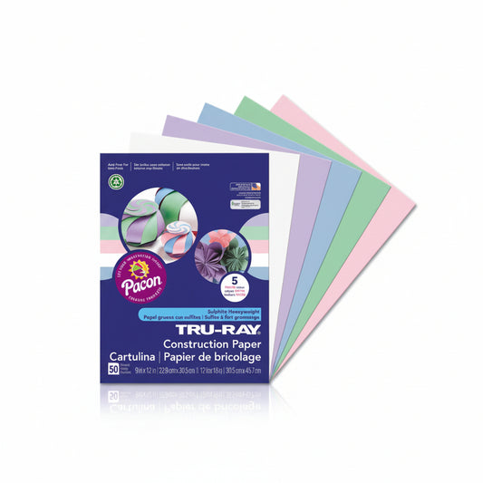 Construction Paper Pastel Ass 50 ct – imagen 1 - JA Riollano