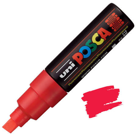 POSCA PC-8K PAINT MARKER BROAD CHISEL TIP RED