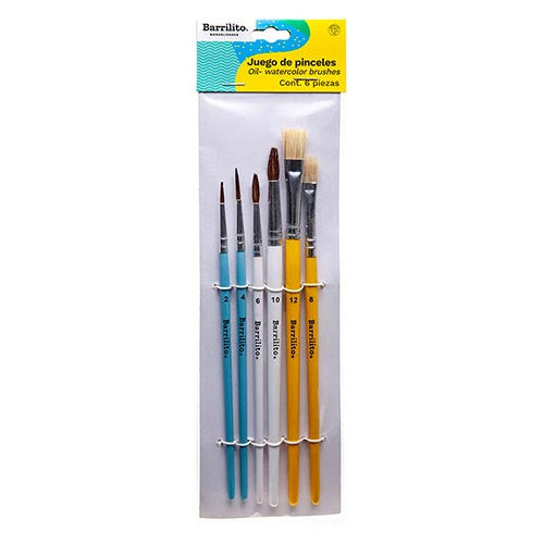 JUEGO DE PINCELES MIX OLEO-ACUERELA 6 PCS