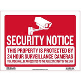 SECURITY NOTICE SIGN 12" X 16"