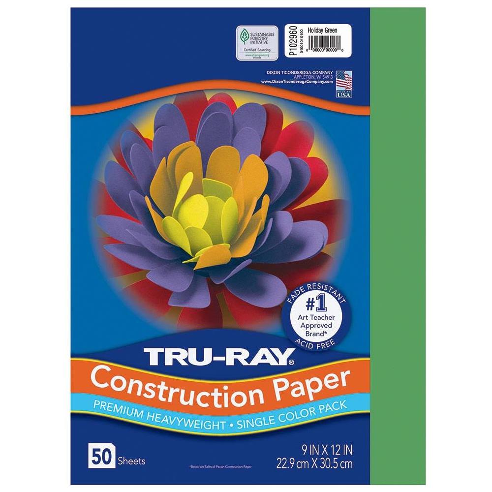 PAPEL CONSTRUCCION HOLIDAY GREEN PQ.50