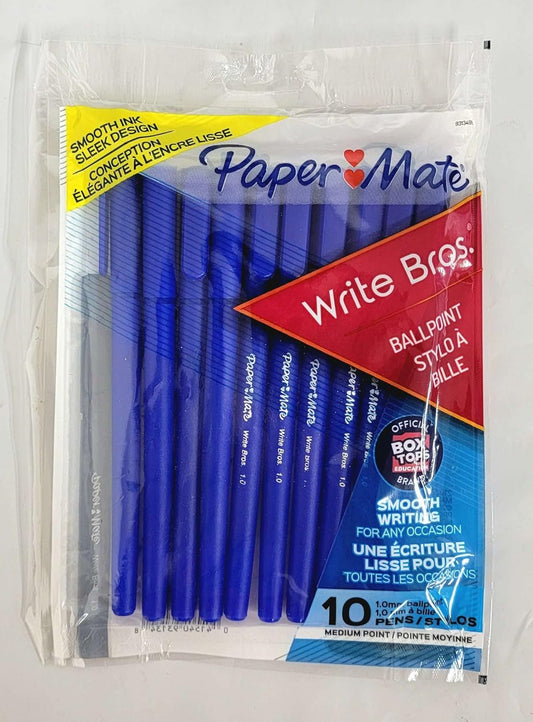 WRITE BROS BALLPOINT 10CT BLUE