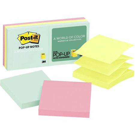 POST IT POP-UP 3 X 3 ASST PQT.6