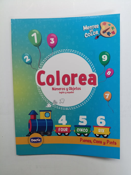 LIBRO PARA COLOREAR NUMEROS Y OBJETOS ING/ESP 50PG