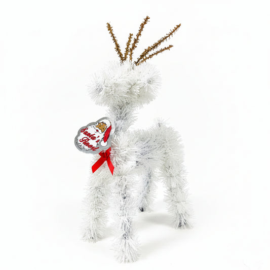 Tinsel Reindeer 10in White