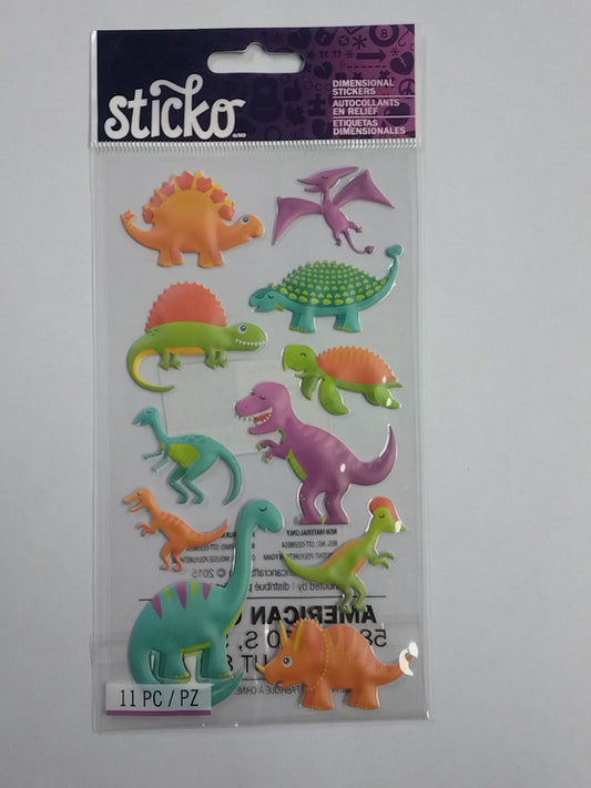 STICKER DINOSAURS 11PCS