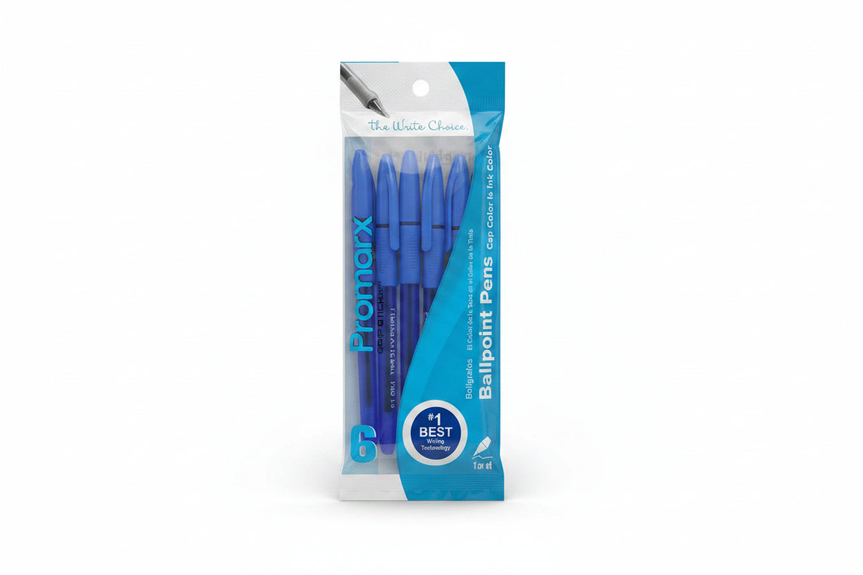 PRO GRIP STICK PENS BALL POINT 1.0MM BLUE PQ.6