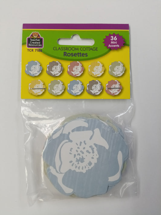 CLASSROOM COTTAGE ROSETTES MINI ACCENTS 36PCS