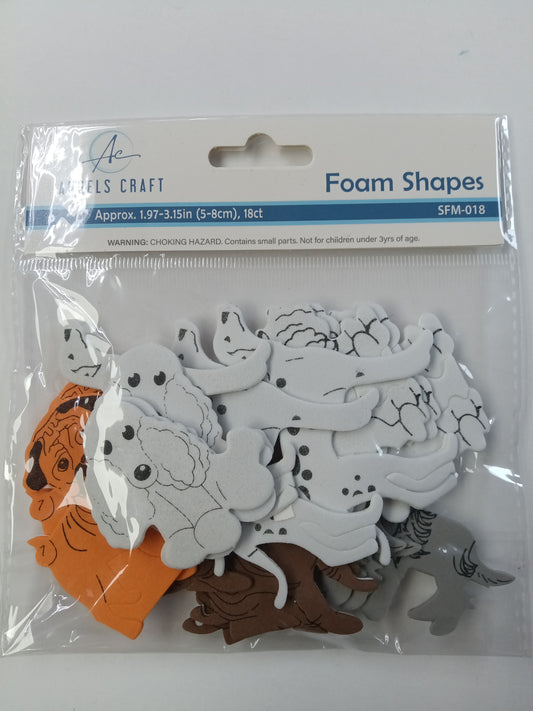 FOAM SHAPES - DOGS 18PCS