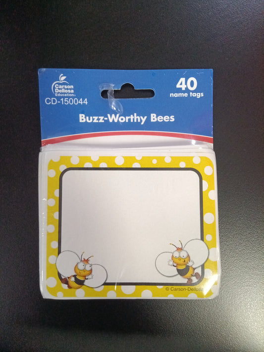 BUZZ–WORTHY BEES NAME TAGS 40PCS