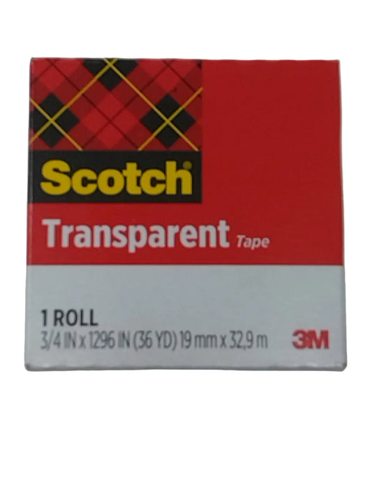 TRANSPARENT TAPE 3/4" X 36 YD PAQ.12