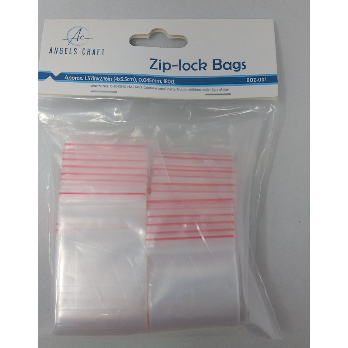 RECLOSABLE POLY BAG,1.5INX2IN 180CT