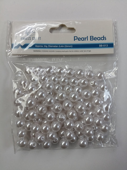 PEARL BEADS-WHITE 10MM 200CT