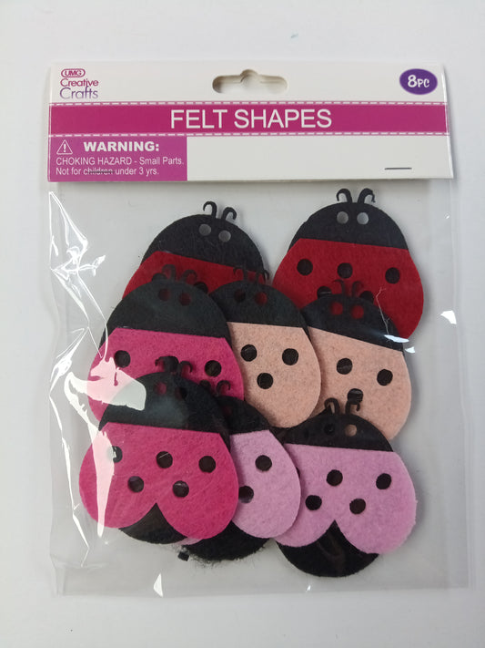 FELT CRAFT BUG; 8PC 6X5.3CM