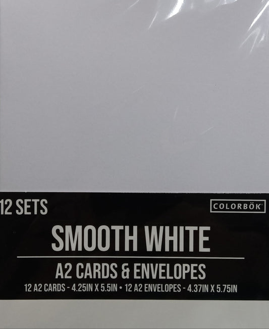 SMOOTH WHITE A2 CARDS AND ENVELOPES