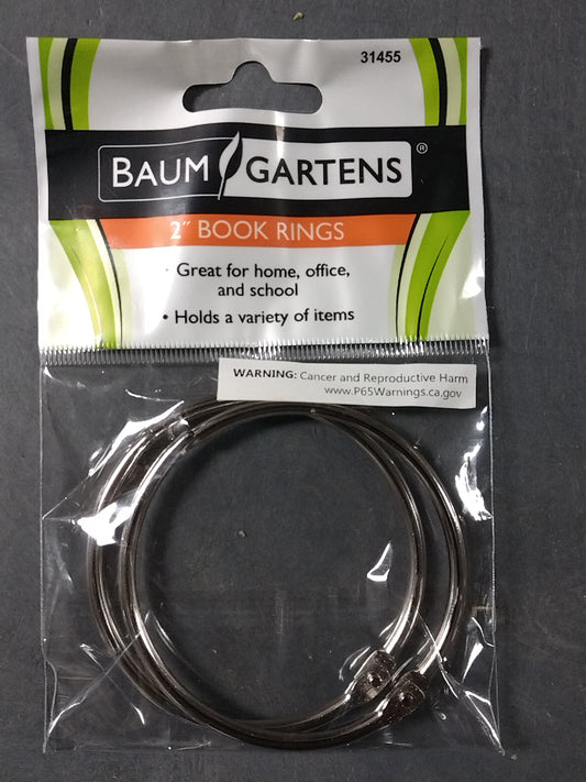 BOOK RING 2" CHROME 2/PK