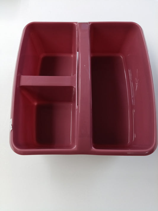 DEEP ROSE PLASTIC STORAGE CADDY