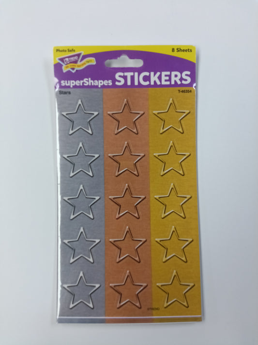 I ? METAL™ STARS SUPER STICKER LARGE 20PK