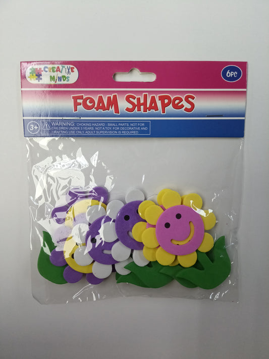 Foam Craft Smiley Flowers 6PC