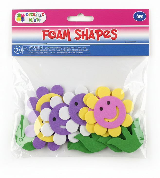 Foam Craft Smiley Flowers | 6PC