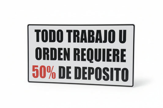 50% de Deposito Sign - JA Riollano