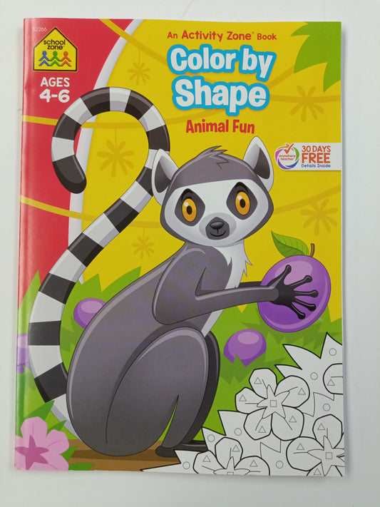 COLOR BY SHAPE ANIMAL FUN WORKBOOK