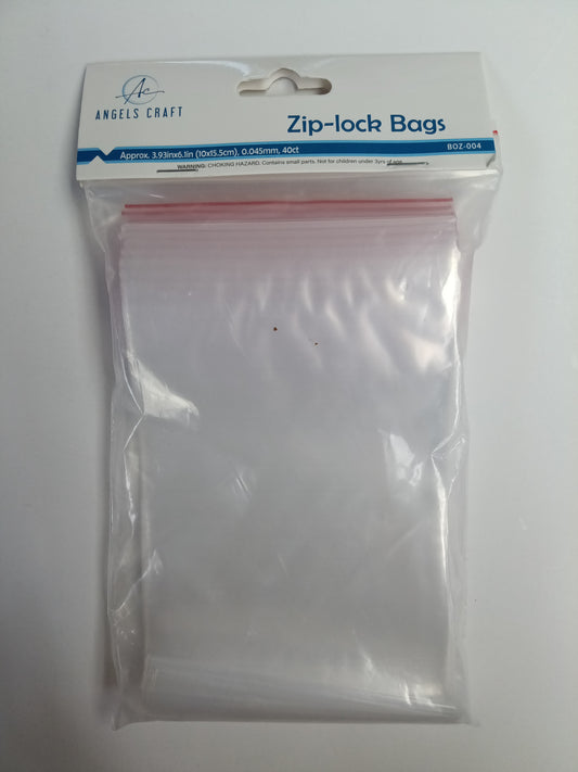 RECLOSABLE POLY ZIP- LOCK BAG 4" X 6" 40 PC