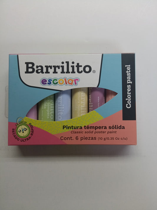 PINTURA TEMPERA COLORES PASTEL 6PCS