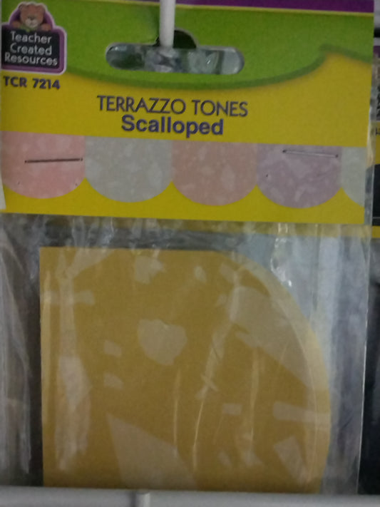 TERRAZZO TONES SCALLOPED DIE-CUT BORDER TRIM
