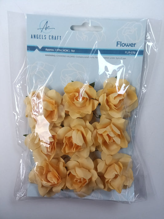 PAPER FLOWER DUSTY YELLOW 9CT