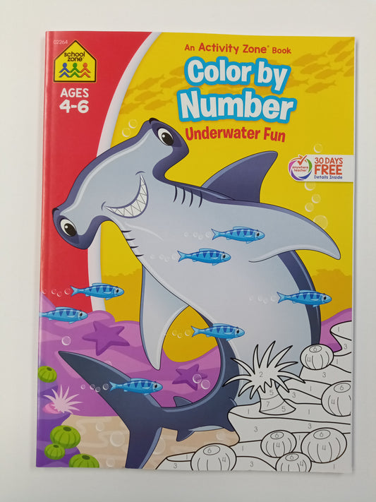 COLOR BY NUMBER UNDERWATER FUN WORKBOOK