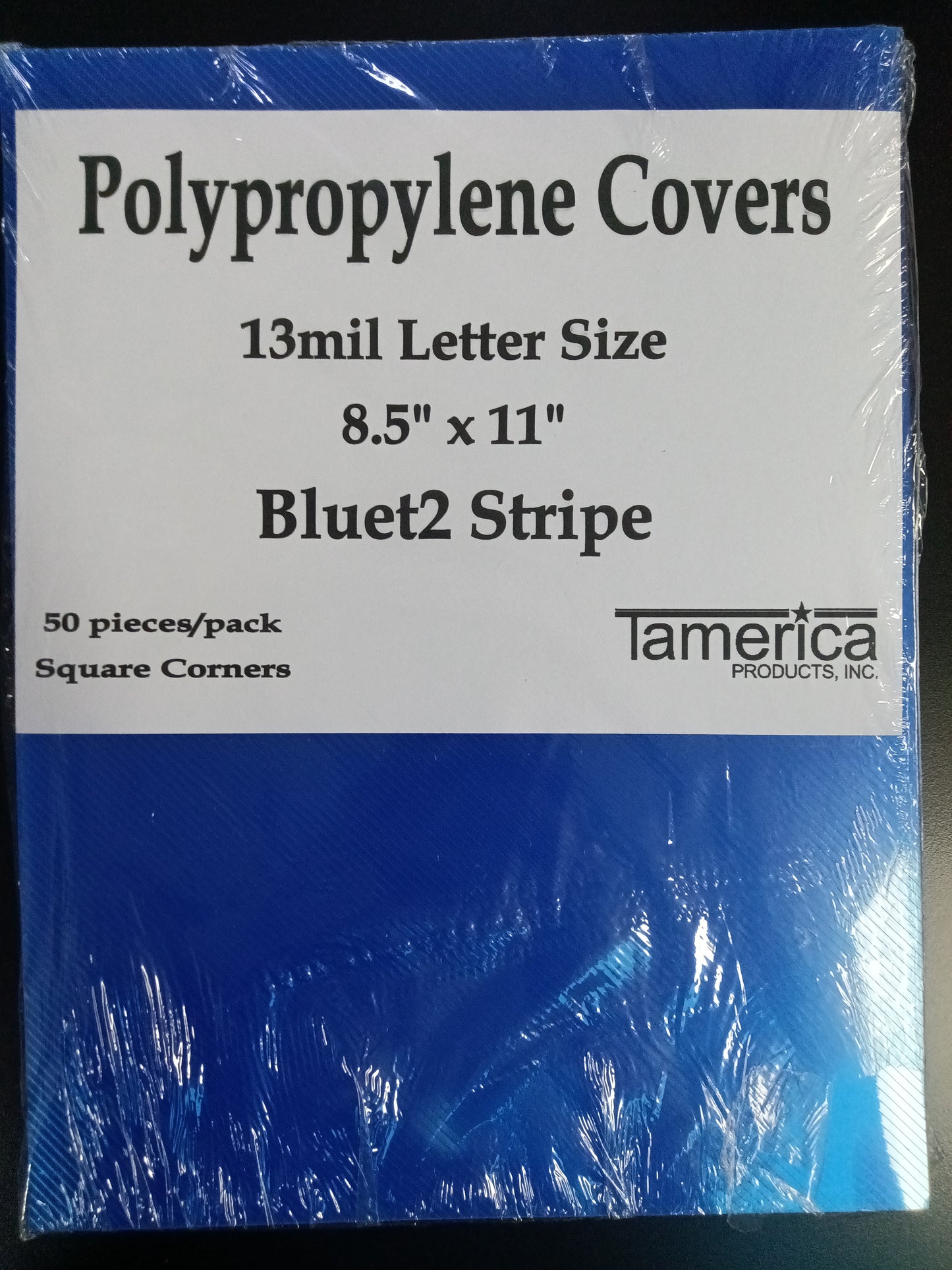 COVER CLEAR BLUE STRIPES 13M 50 PC