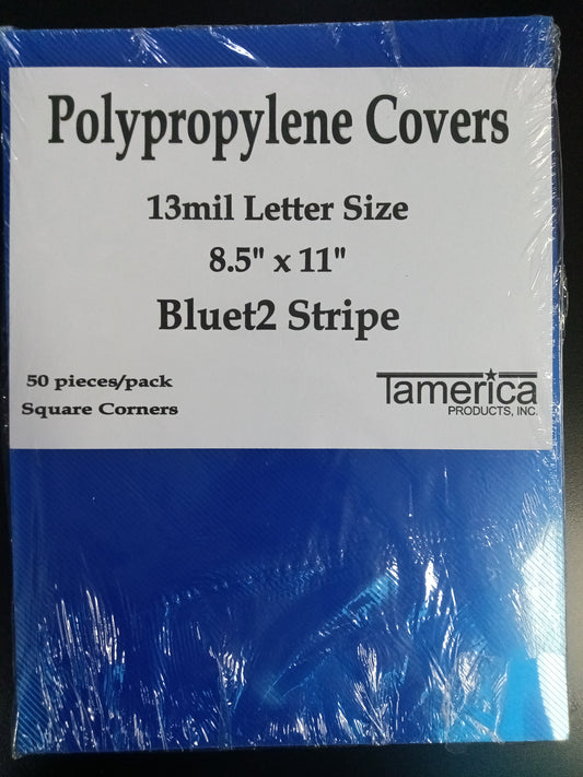 COVER CLEAR BLUE STRIPES 13M 50 PC