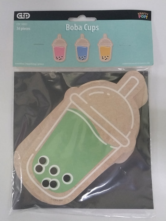 KRAFTY POP! BOBA CUPS 6" CUT-OUTS 36PCS