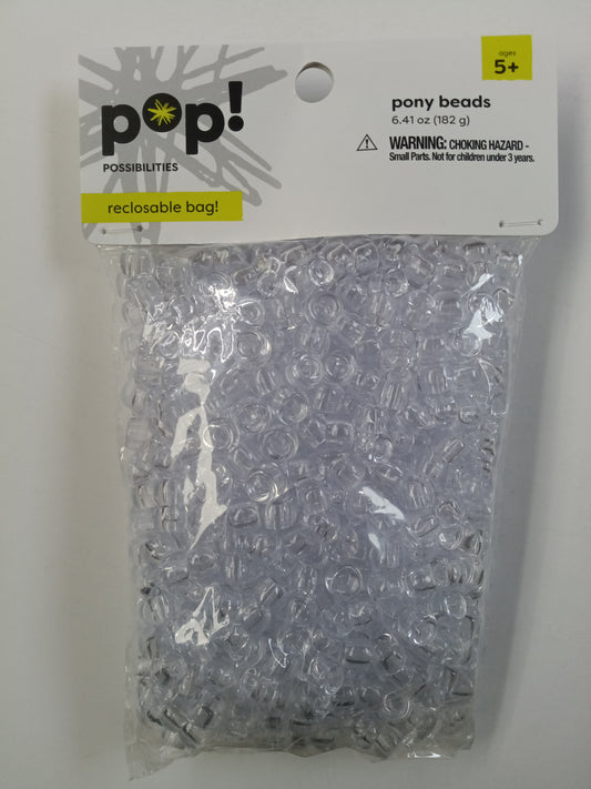 POP! POSSIBILITIES PONY BEADS CRYSTAL 9MM