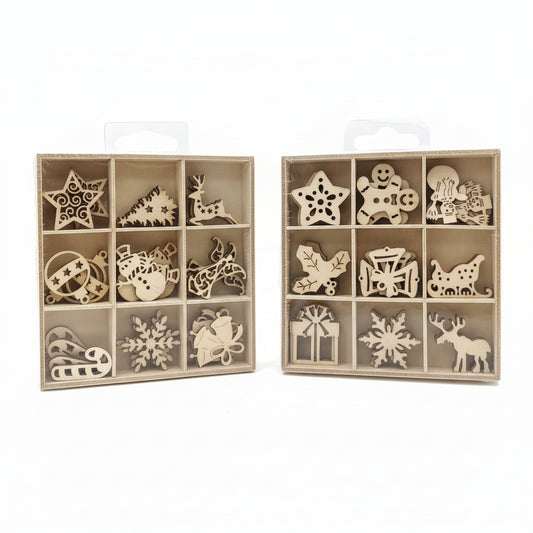 Figura Navideña Madera 45 pcs