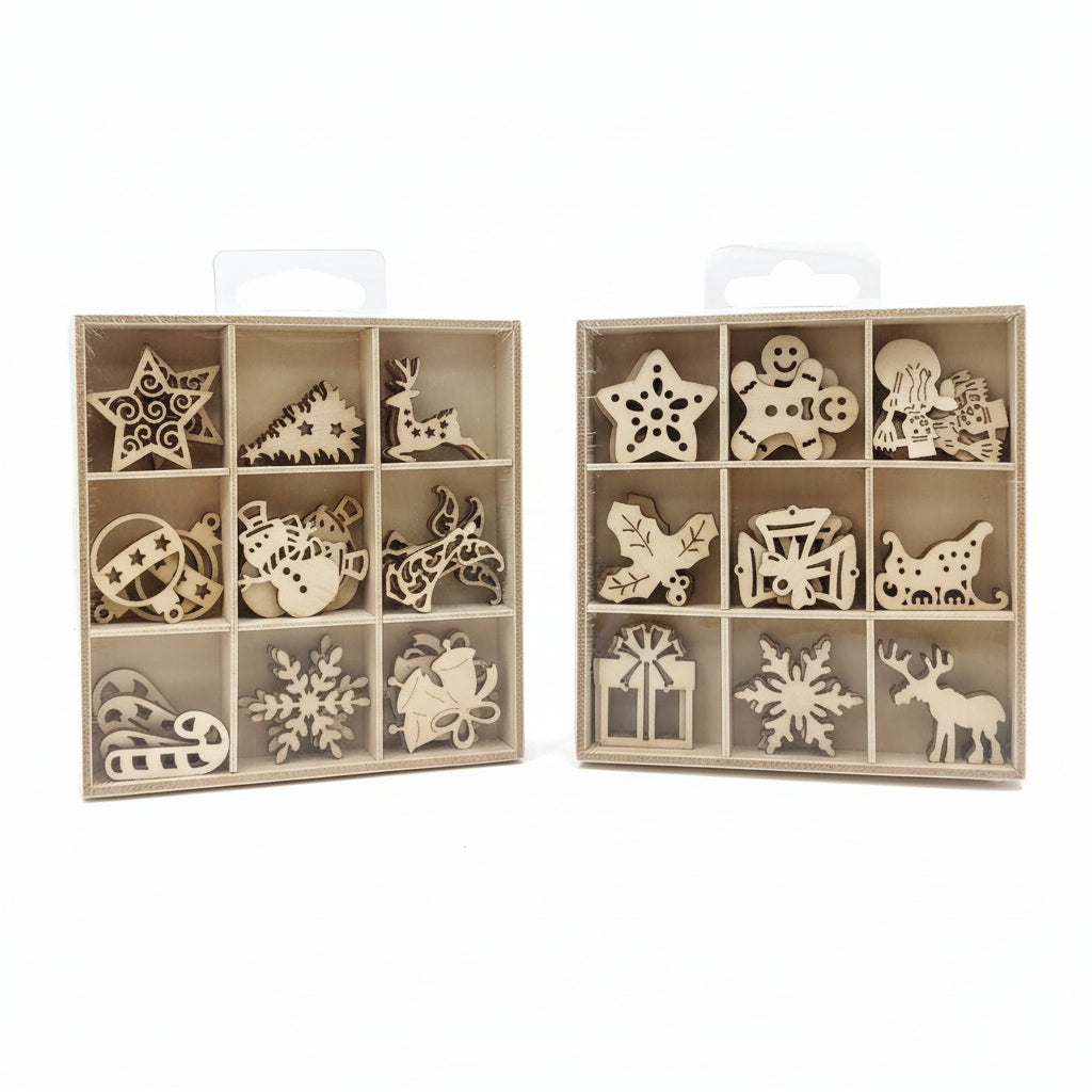 Figura Navideña Madera 45 pcs