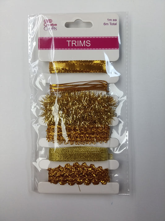 TRIMS SAMPLER GOLD/SILVER ASSTD 6X1M EA