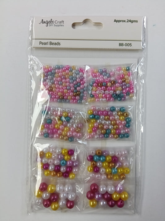PEARL BEADS KIT COLOR MIX ASST SIZE: 4MM, 5MM, 8MM