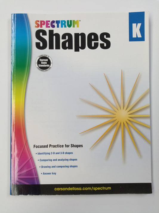 SPECTRUM SHAPES WORKBOOK GRADE K PAPERBACK