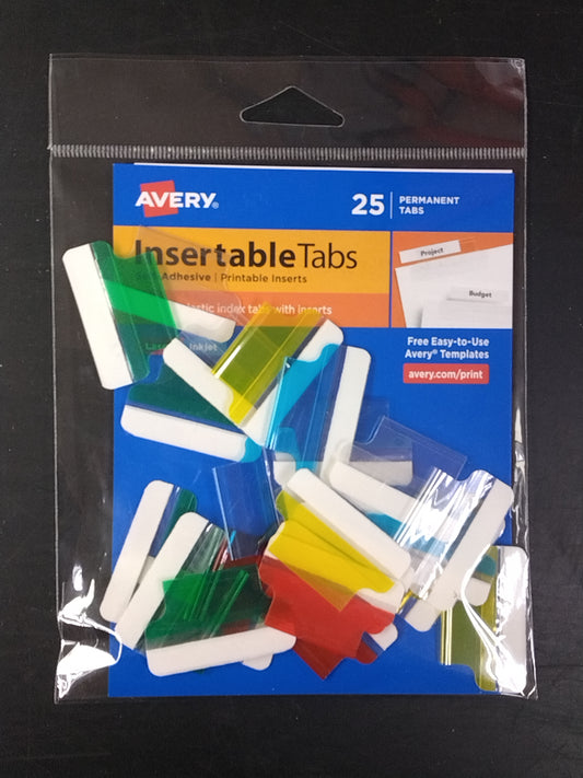 INDEX TABS W/PRINTABLE INSERTS ASST COLOR 1" PQ.25