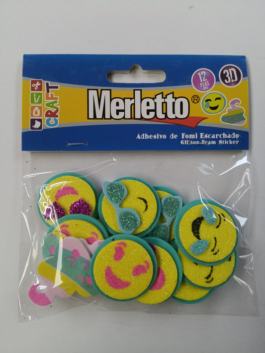 FORMAS FOAMY 3D EMOJI GLITTER 12PCS