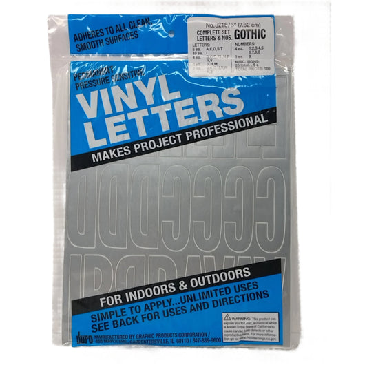 GOTHIC VINYL LETTERS & NUM D3216